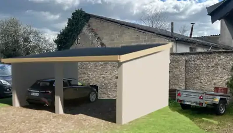 Création d'un carport sur la commune de Baugé en Anjou